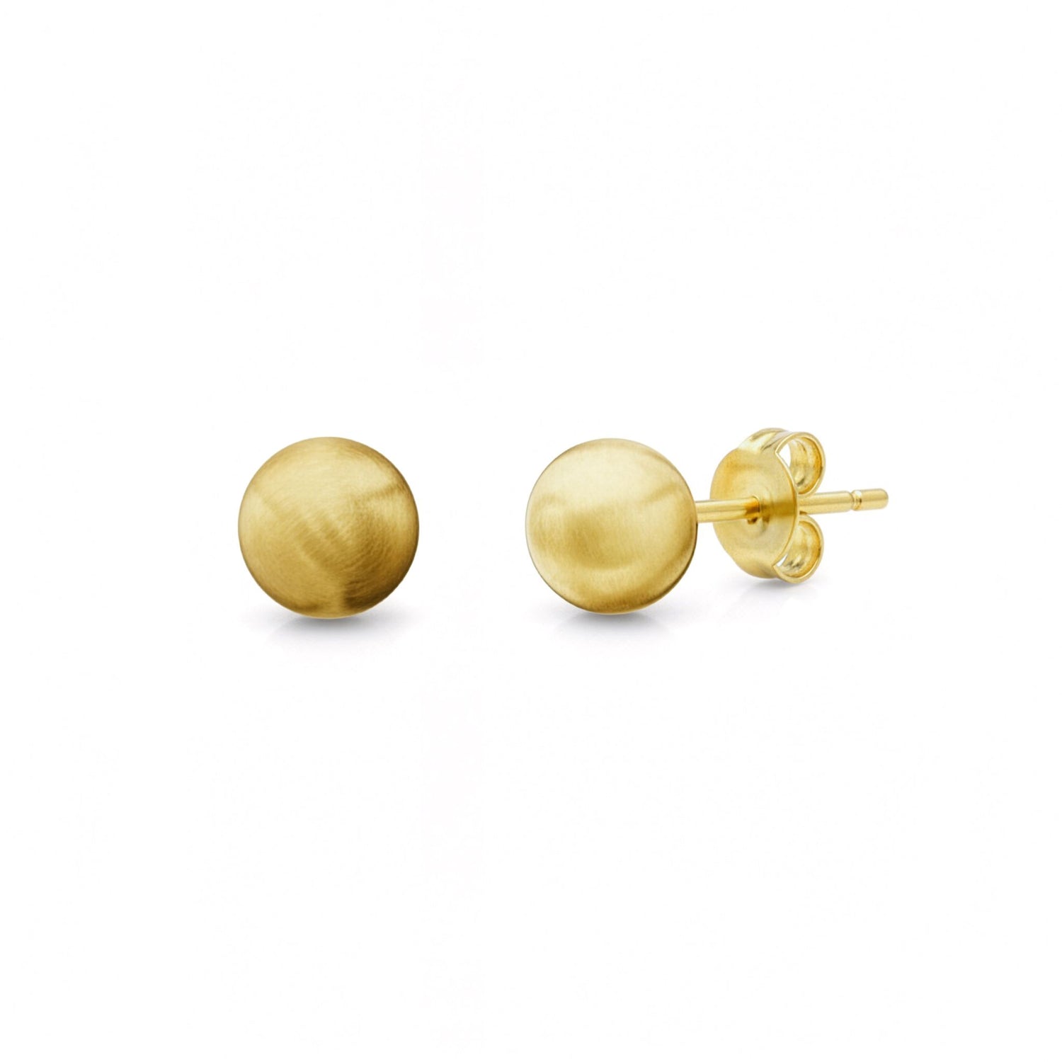 9ct Yellow Gold Satin Ball Stud Earrings — 5mm