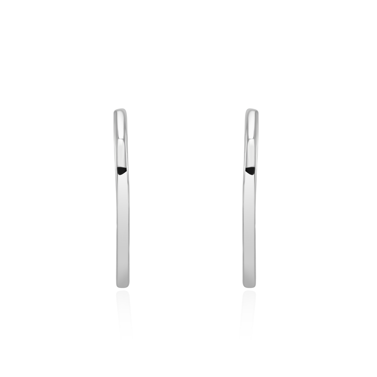 9ct White Gold Round Tube Heart Hoop Earrings