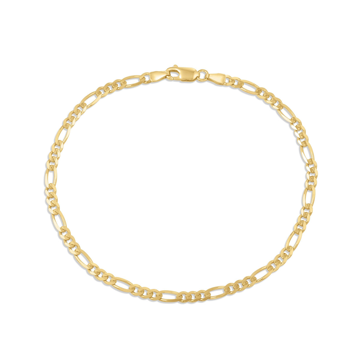 9ct Yellow Gold Figaro Link Anklet — 3.8mm