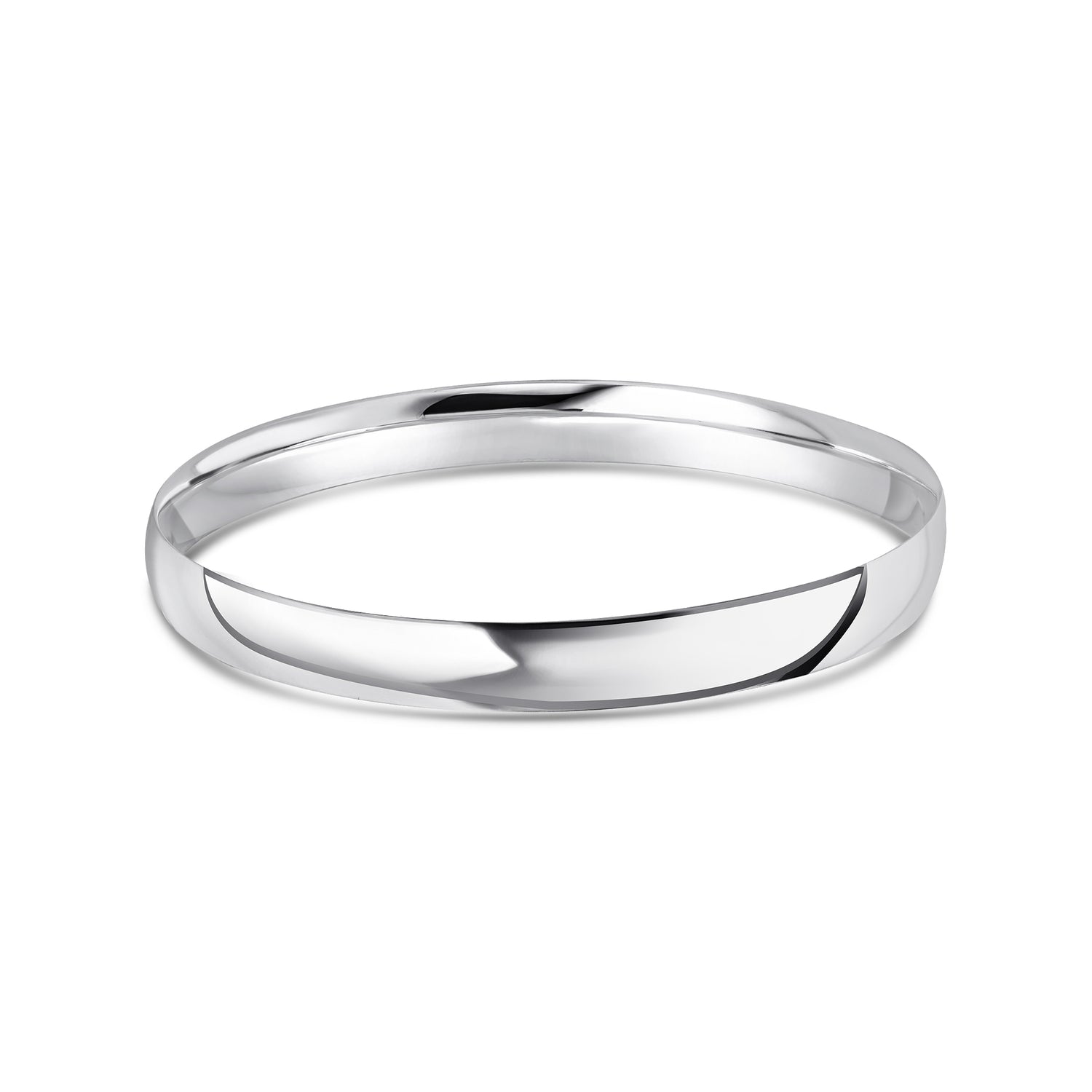Sterling Silver 8mm Solid Round Court Bangle