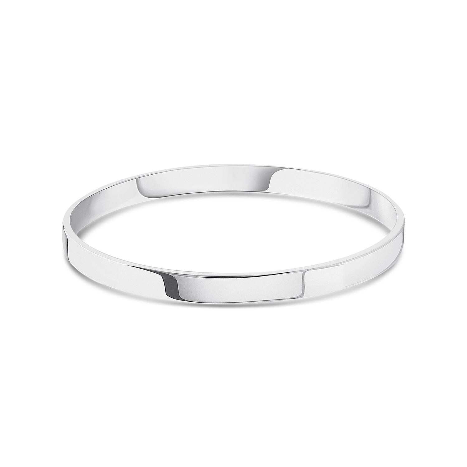 Sterling Silver 6mm Solid Flat Profile Bangle