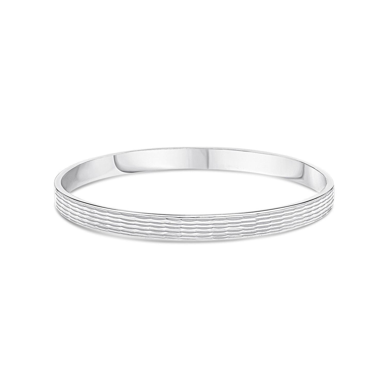 Sterling Silver 6mm Wave Pattern Bangle