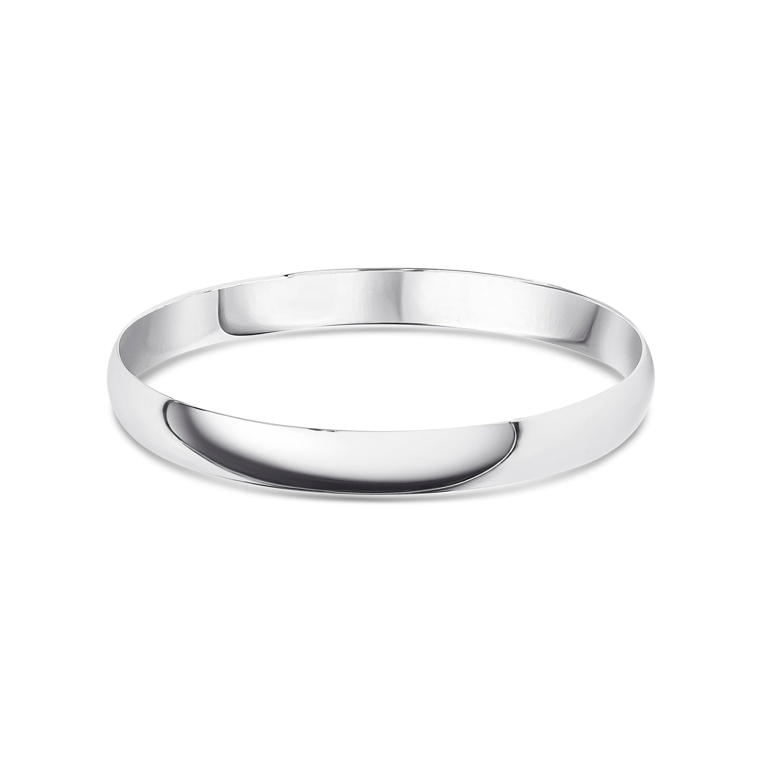 Sterling Silver 8mm Solid Round Court Bangle