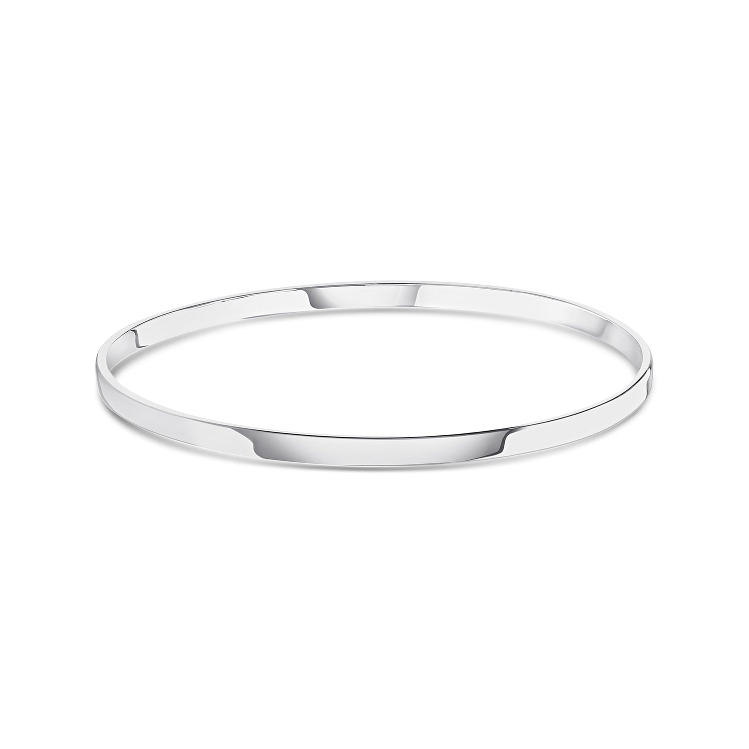 Sterling Silver 3.5mm Solid Flat Bangle