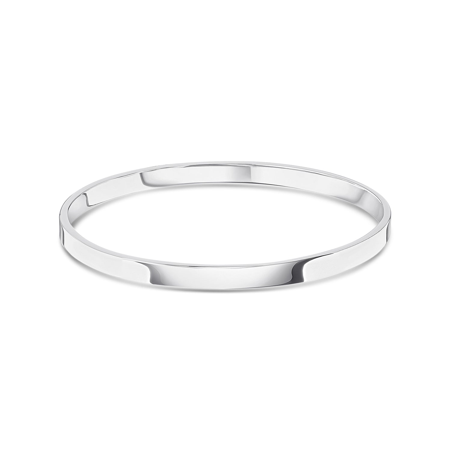 Sterling Silver 5mm Solid Flat Profile Bangle