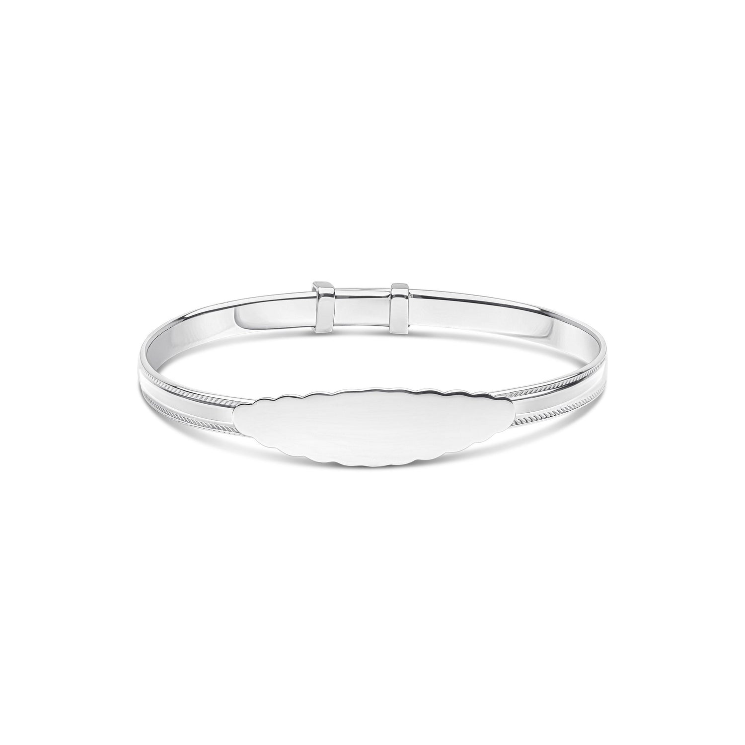 Sterling Silver Beaded Edge Baby Bangle
