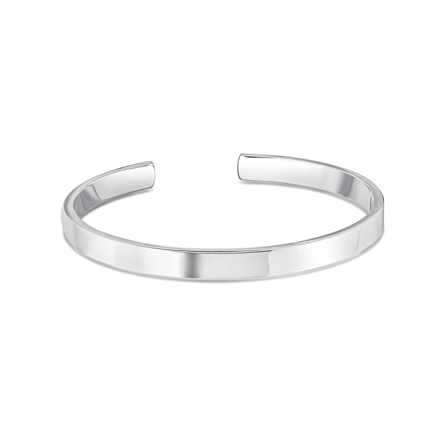 Sterling Silver 6mm Solid Flat Torque Bangle