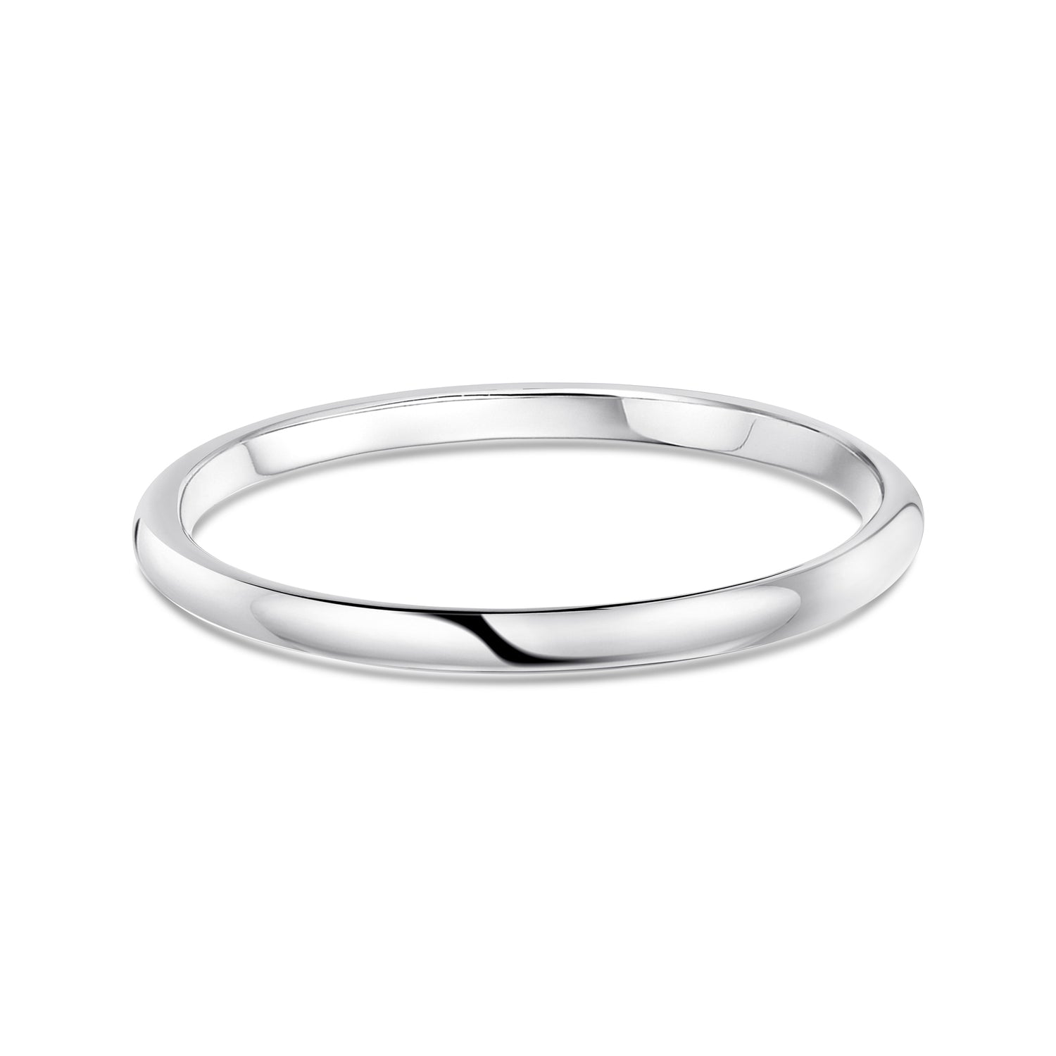 Sterling Silver 6mm Solid Round Bangle