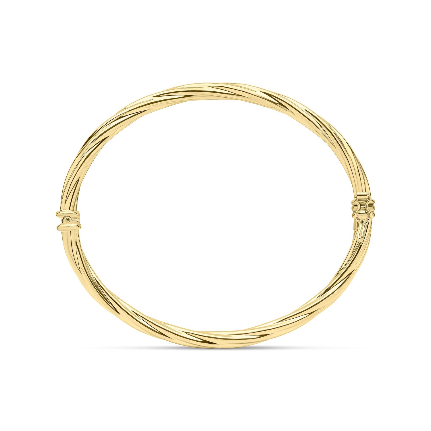 9ct Yellow Gold Polished Crossover Twist Bangle