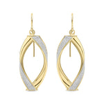 9ct Yellow Gold Glitter Twist Drop Earrings