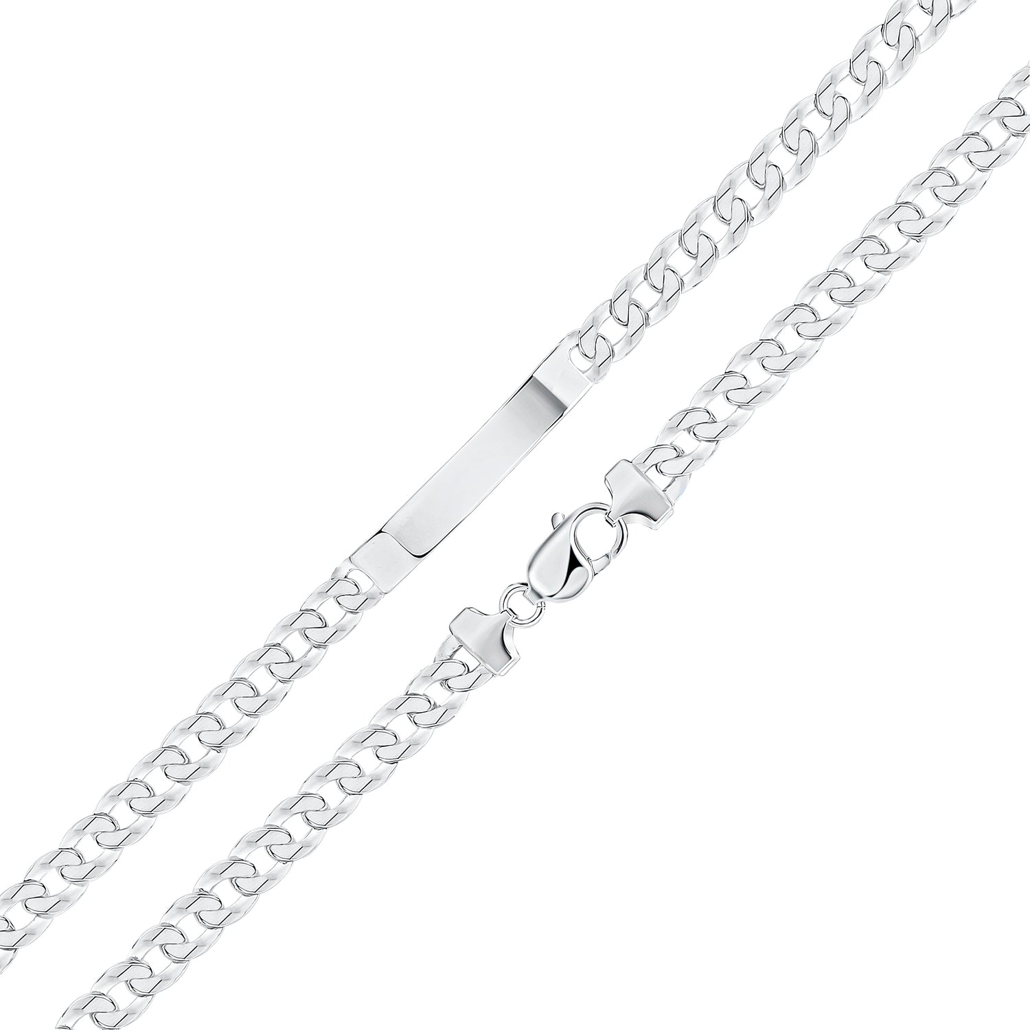 Sterling Silver 7.5mm ID Bracelet with 7x40mm Plate