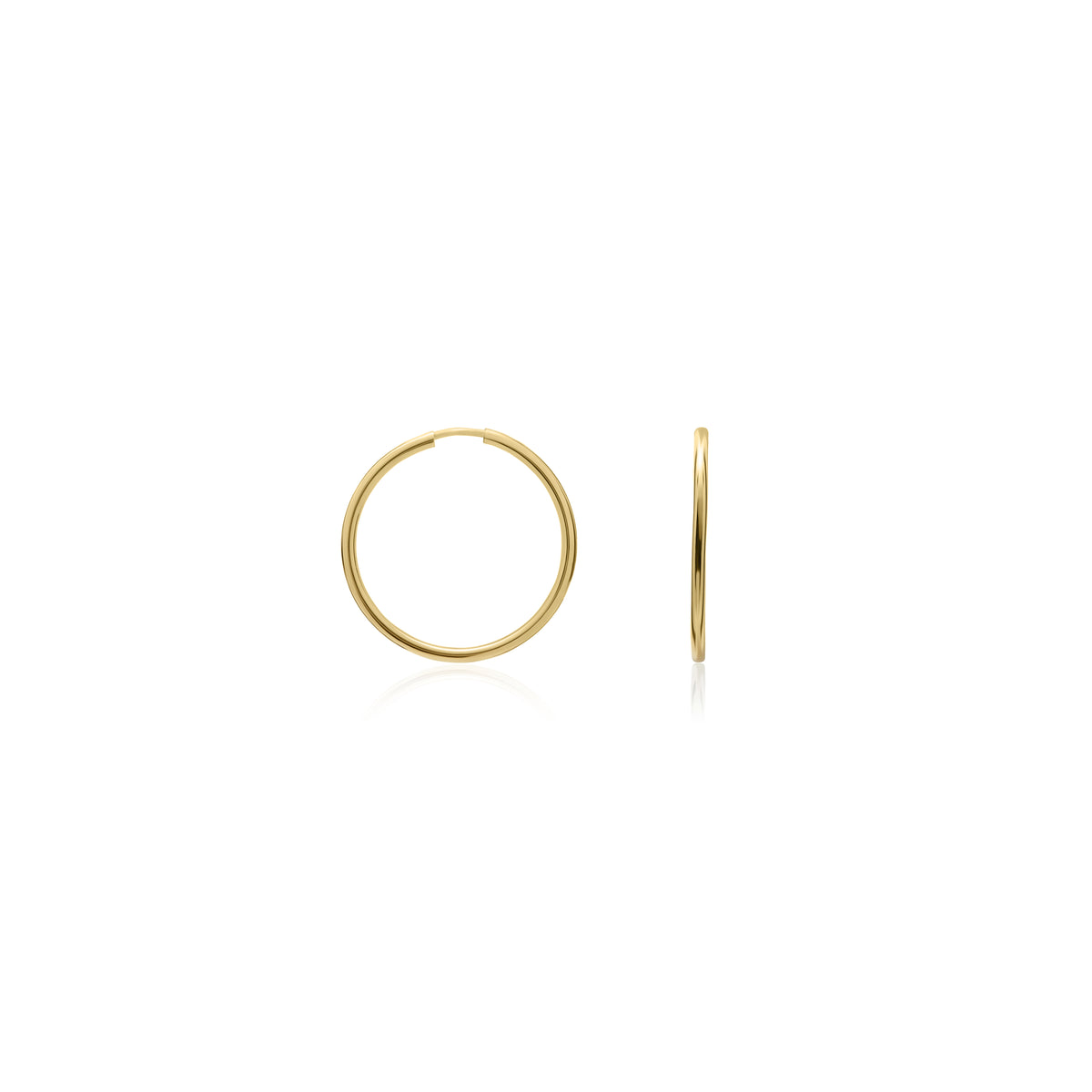 9ct Gold Thin Sleeper Hoop Earrings — 24x1.5mm