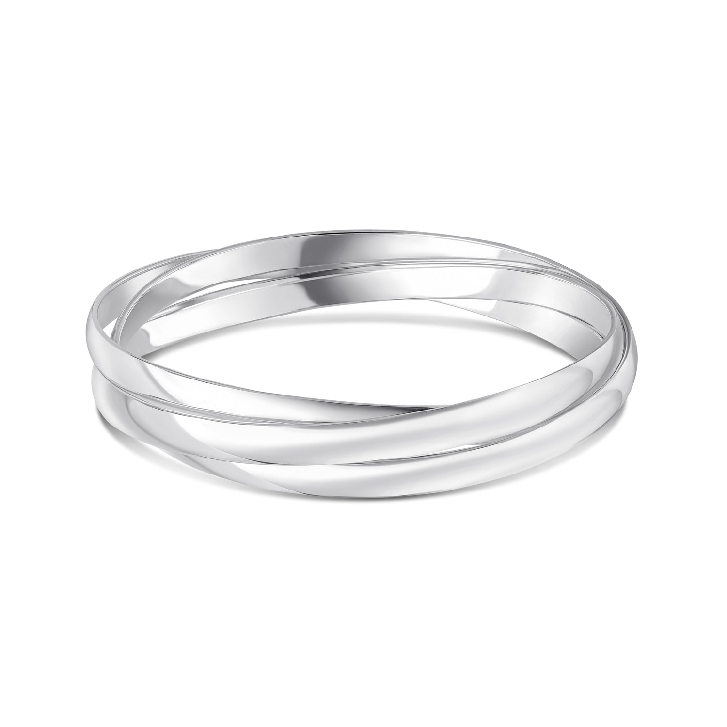 Sterling Silver Solid 5mm Court Russian Bangle