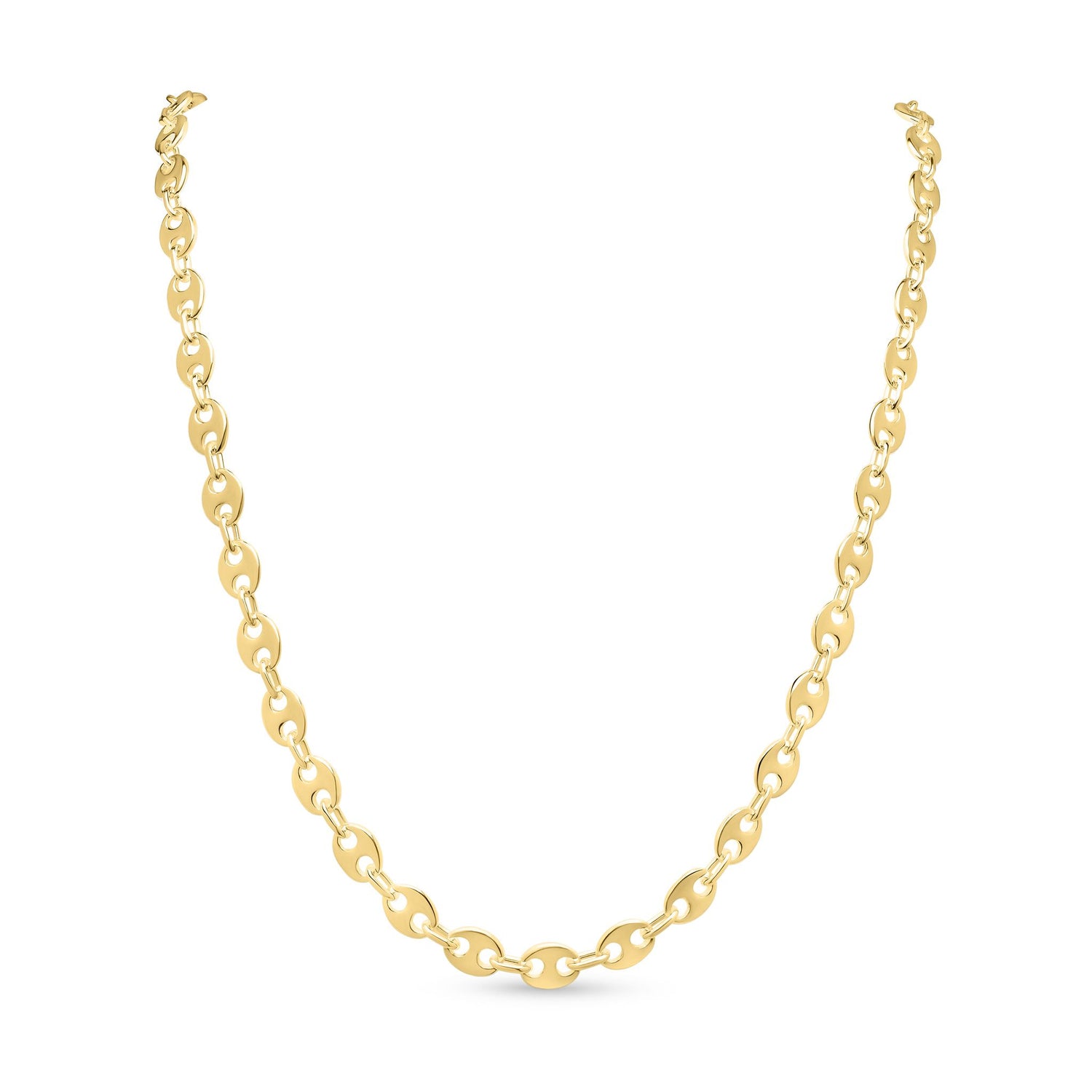 18ct Gold Vermeil 6mm Marine Cable Necklace