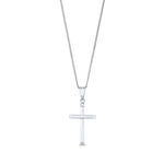 9ct White Gold Classic Hollow Cross Pendant