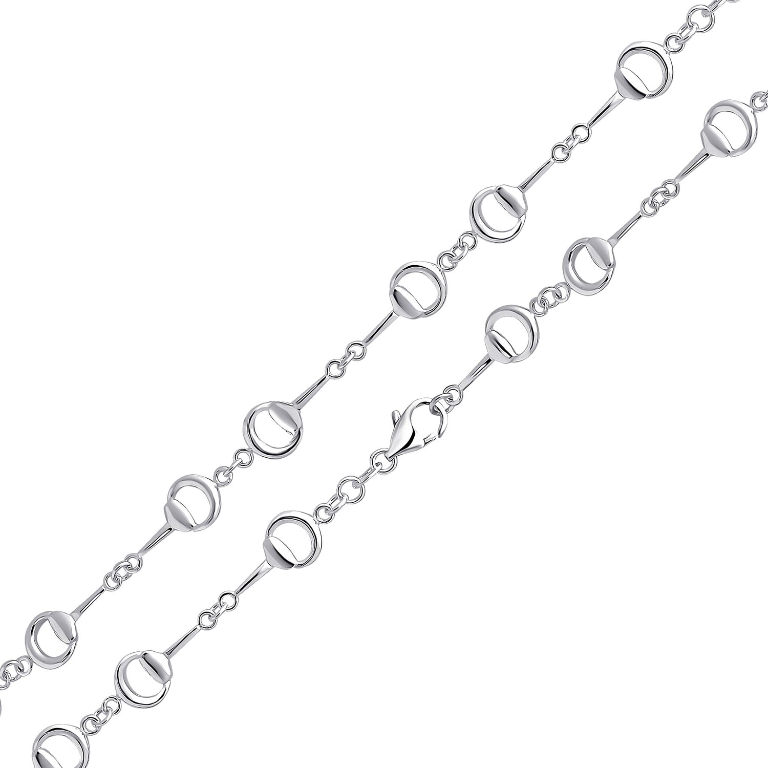 Sterling Silver 10.2mm Snaffle Link Bracelet