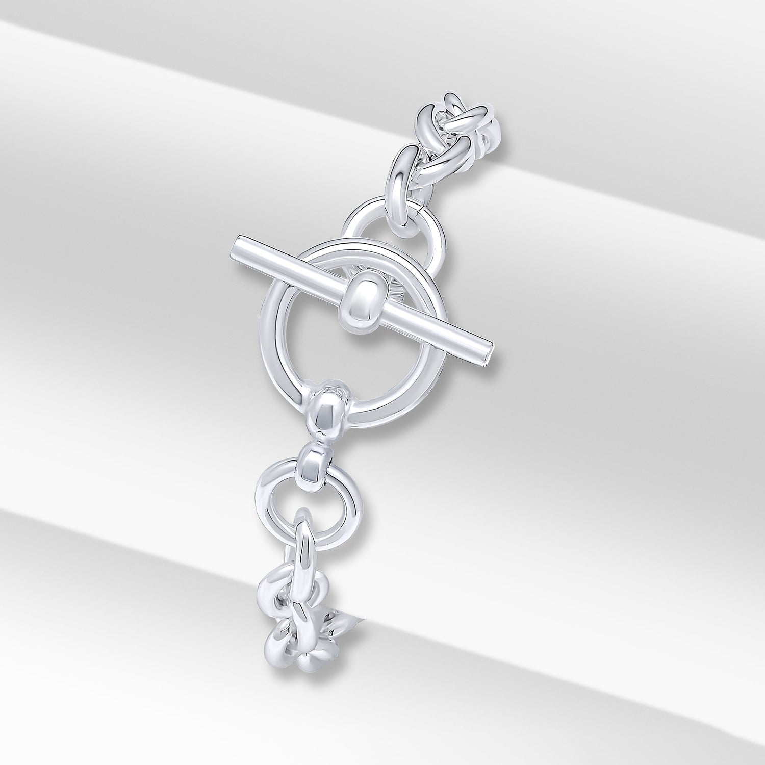 Sterling Silver 7mm Cable T-Bar Bracelet