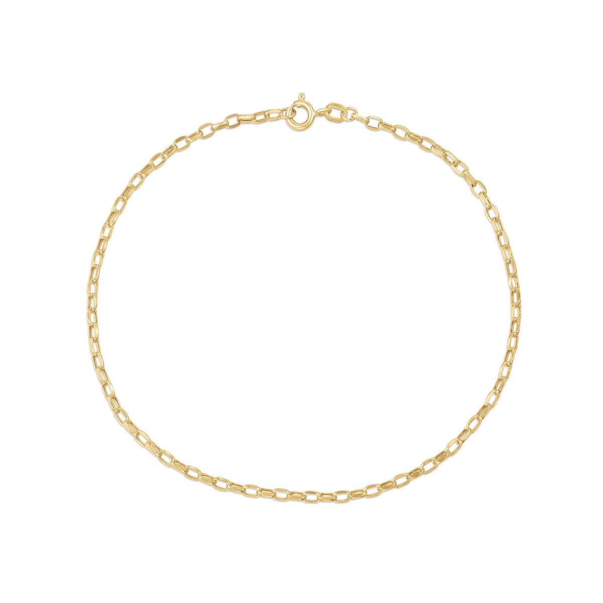 9ct Yellow Gold Diamond Cut Belcher Anklet — 2.6mm