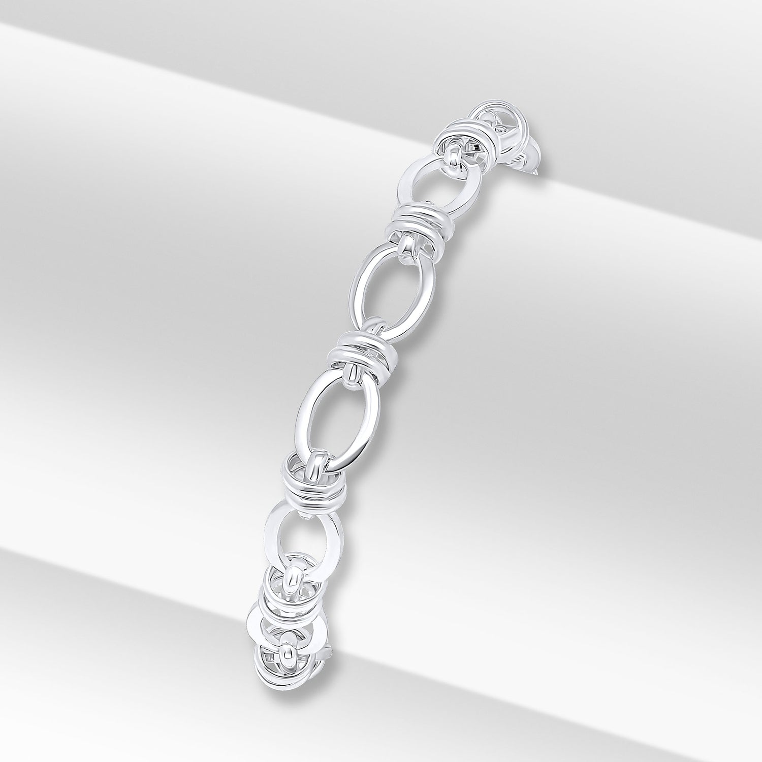 Sterling Silver 7.1mm Square Oval Bracelet