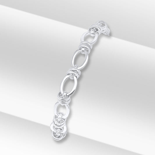 Sterling Silver 7.1mm Square Oval Bracelet