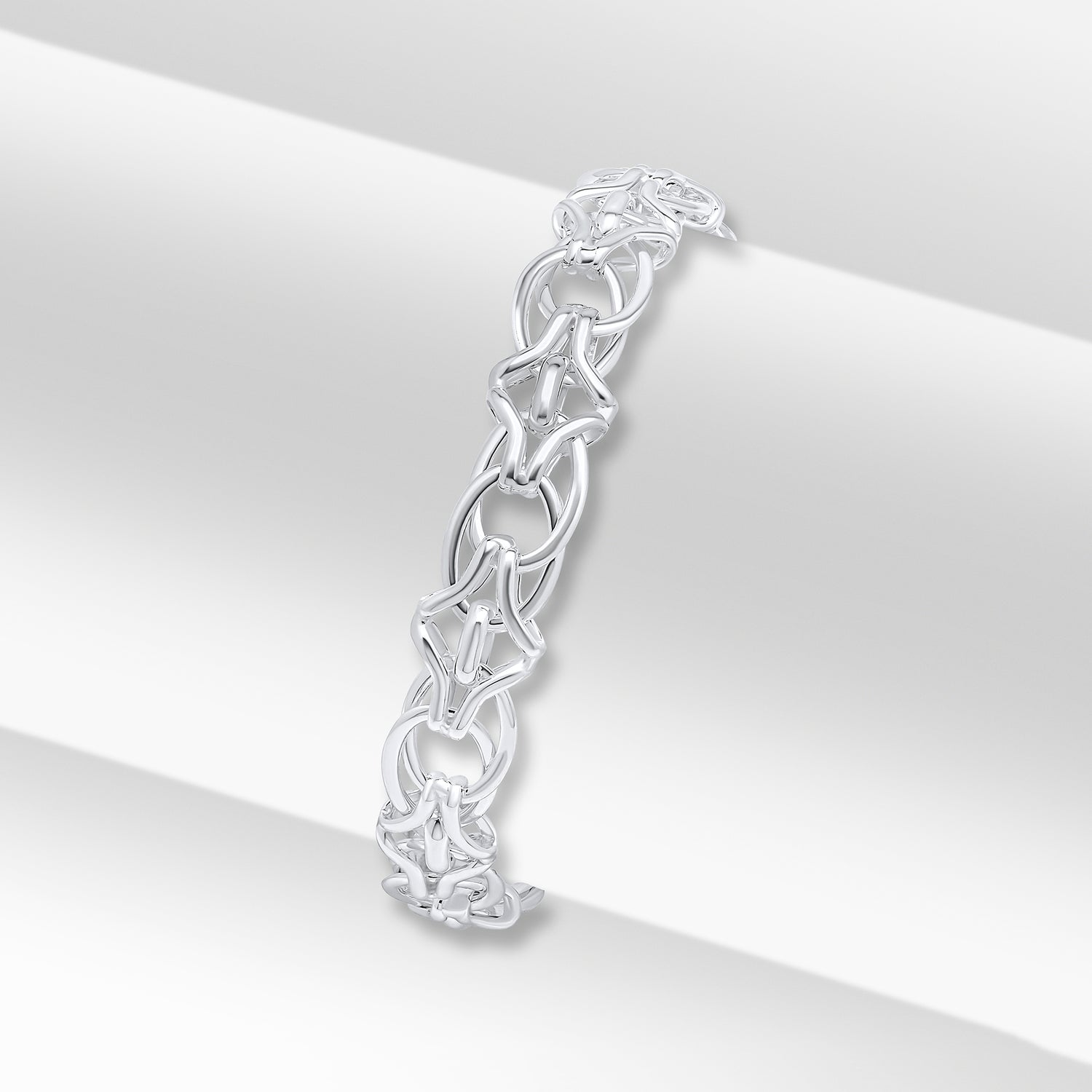 Sterling Silver 10mm Double Oval Link Bracelet with Bolt Ring Clasp
