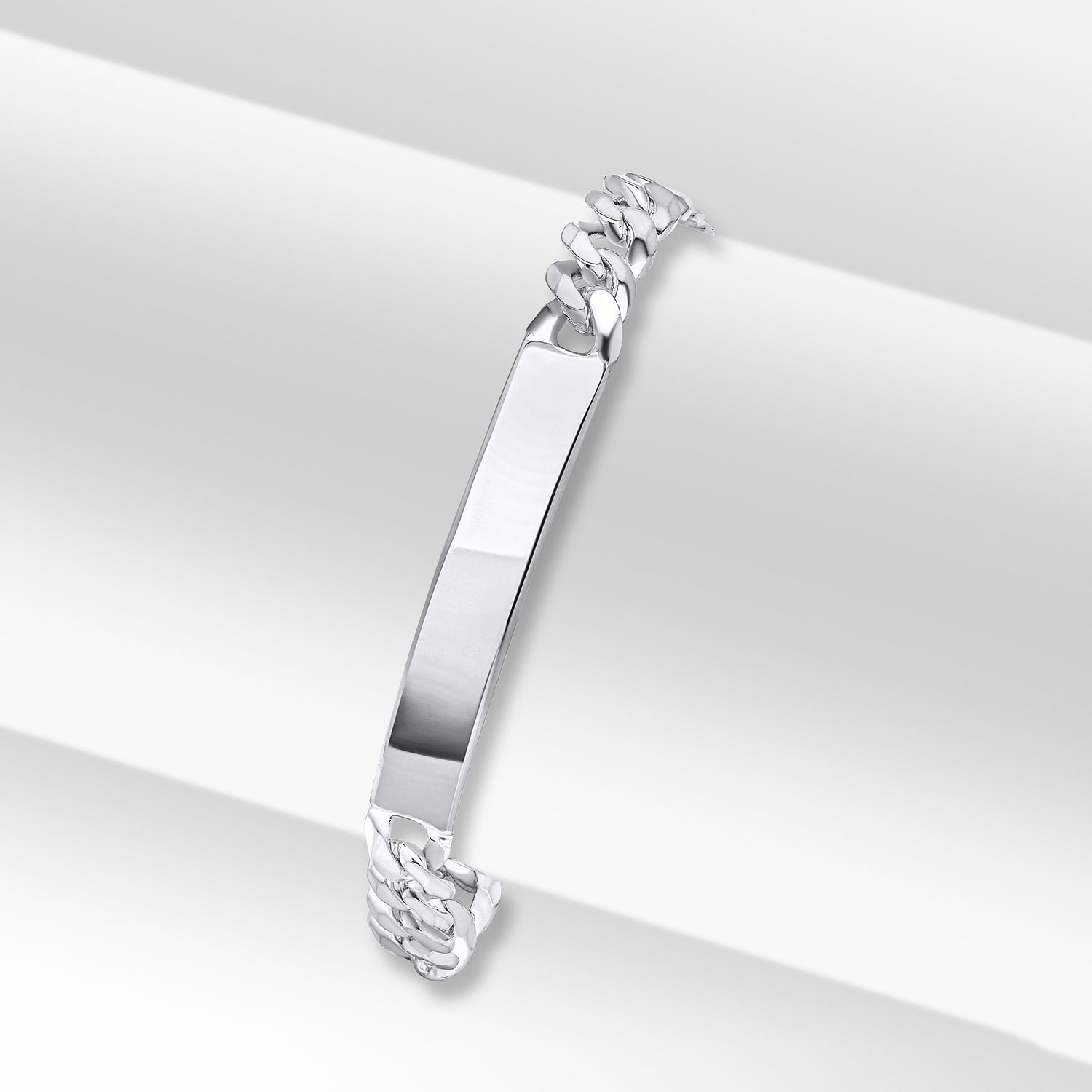 Sterling Silver 7.5mm ID Bracelet with 7x40mm Plate