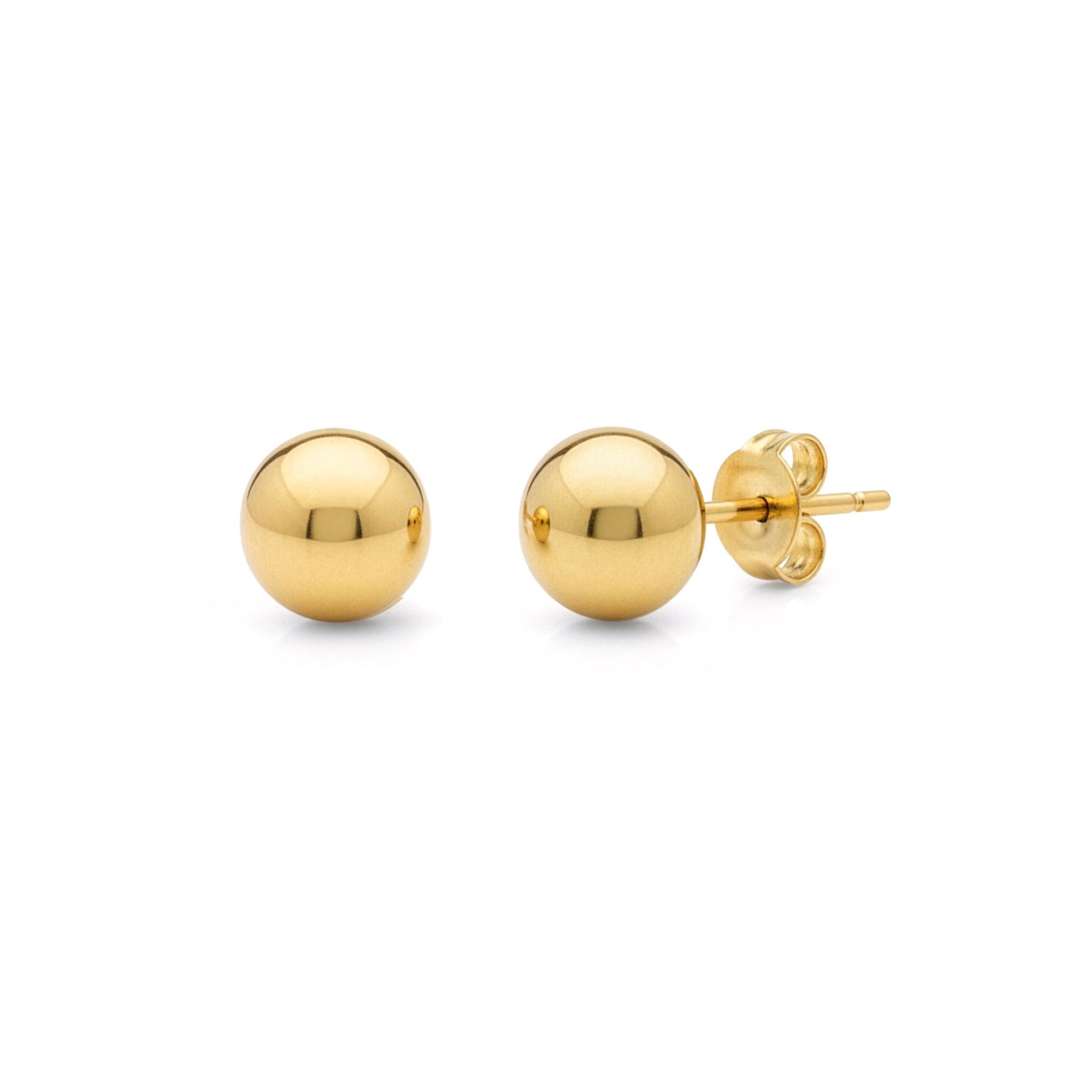 9ct Yellow Gold Ball Stud Earrings — 8mm