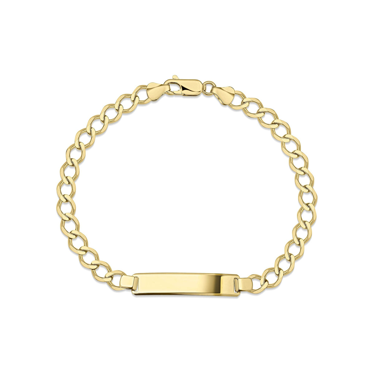 9ct Yellow Gold Open Link Curb ID Bracelet