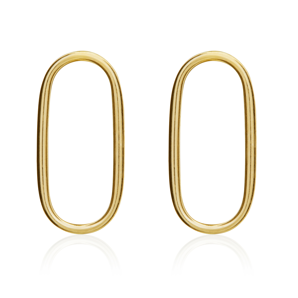 9ct Yellow Gold Open Oval Stud Earrings