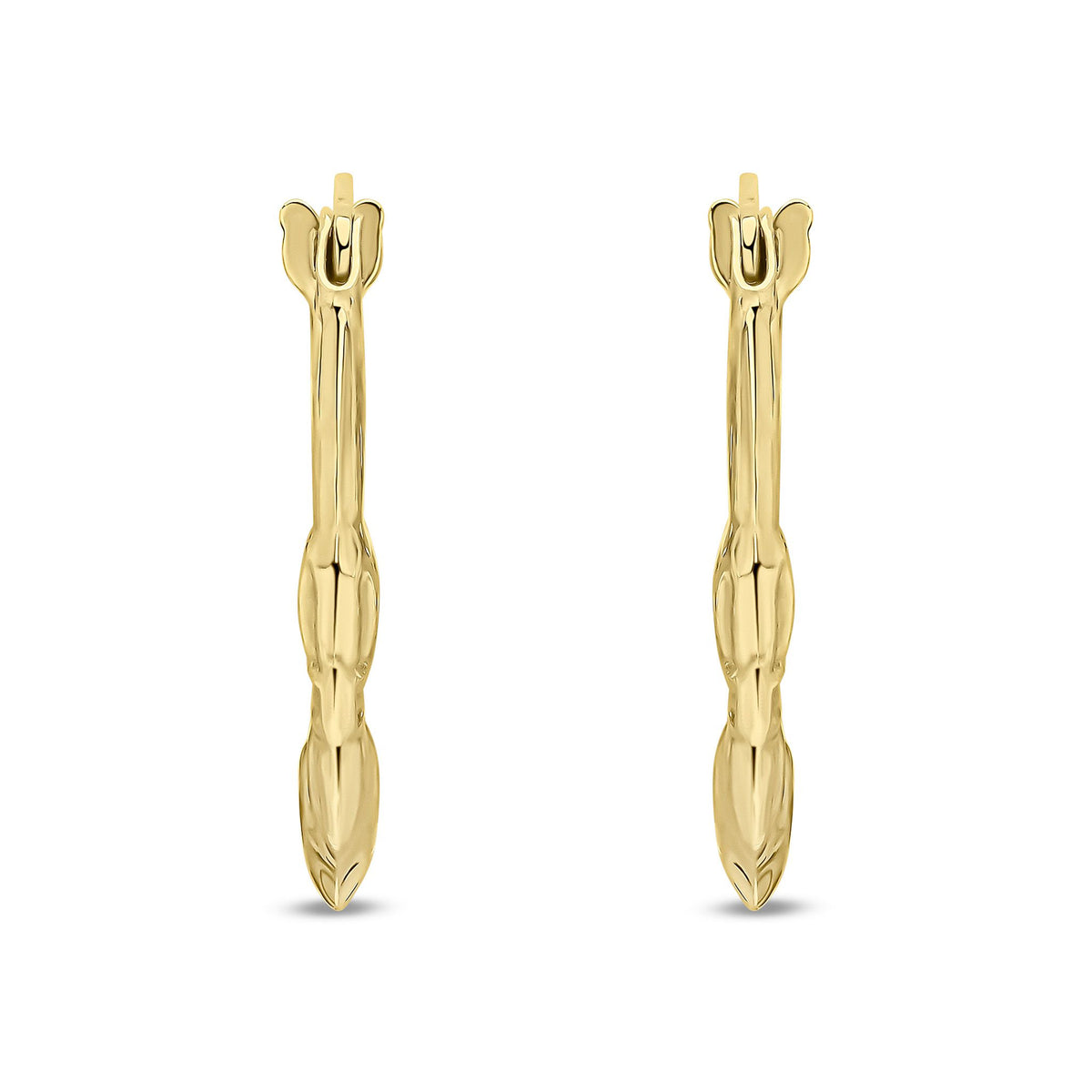 9ct Yellow Gold Claddagh Hoop Earrings — 16mm