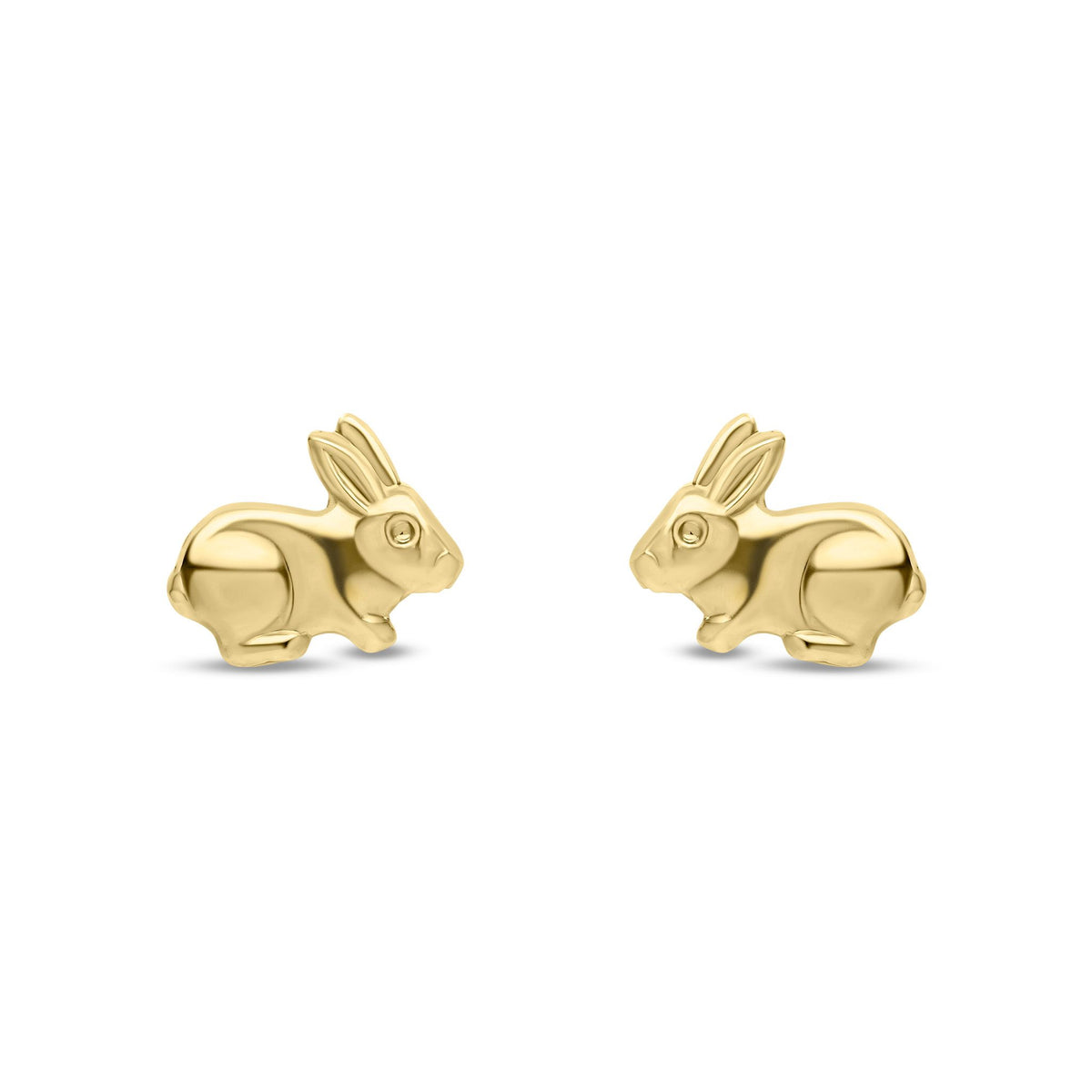 9ct Yellow Gold Rabbit Stud Earrings