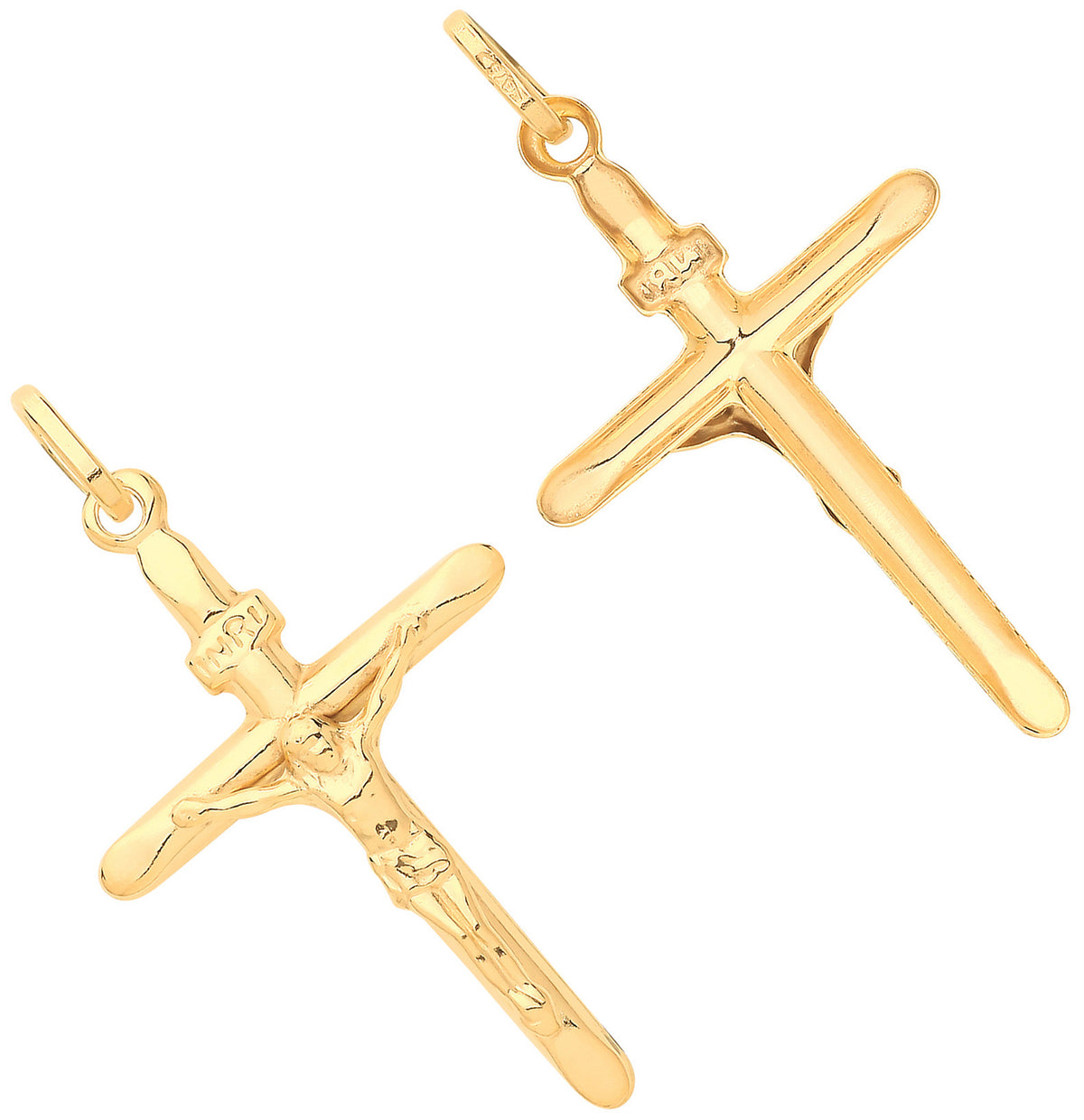 9ct Yellow Gold Flared Crucifix Pendant