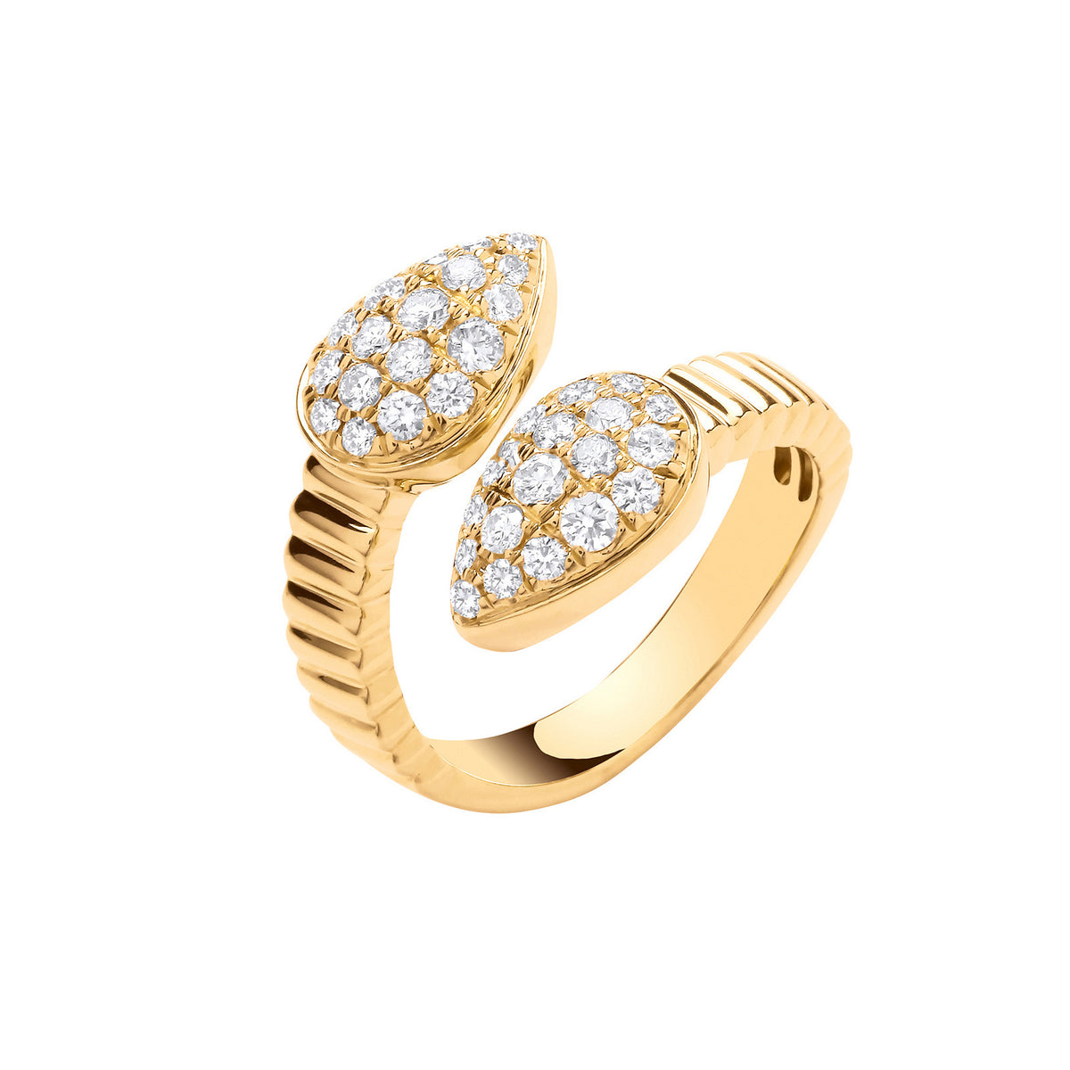 9ct Yellow Gold Natural Diamond Serpent Ring