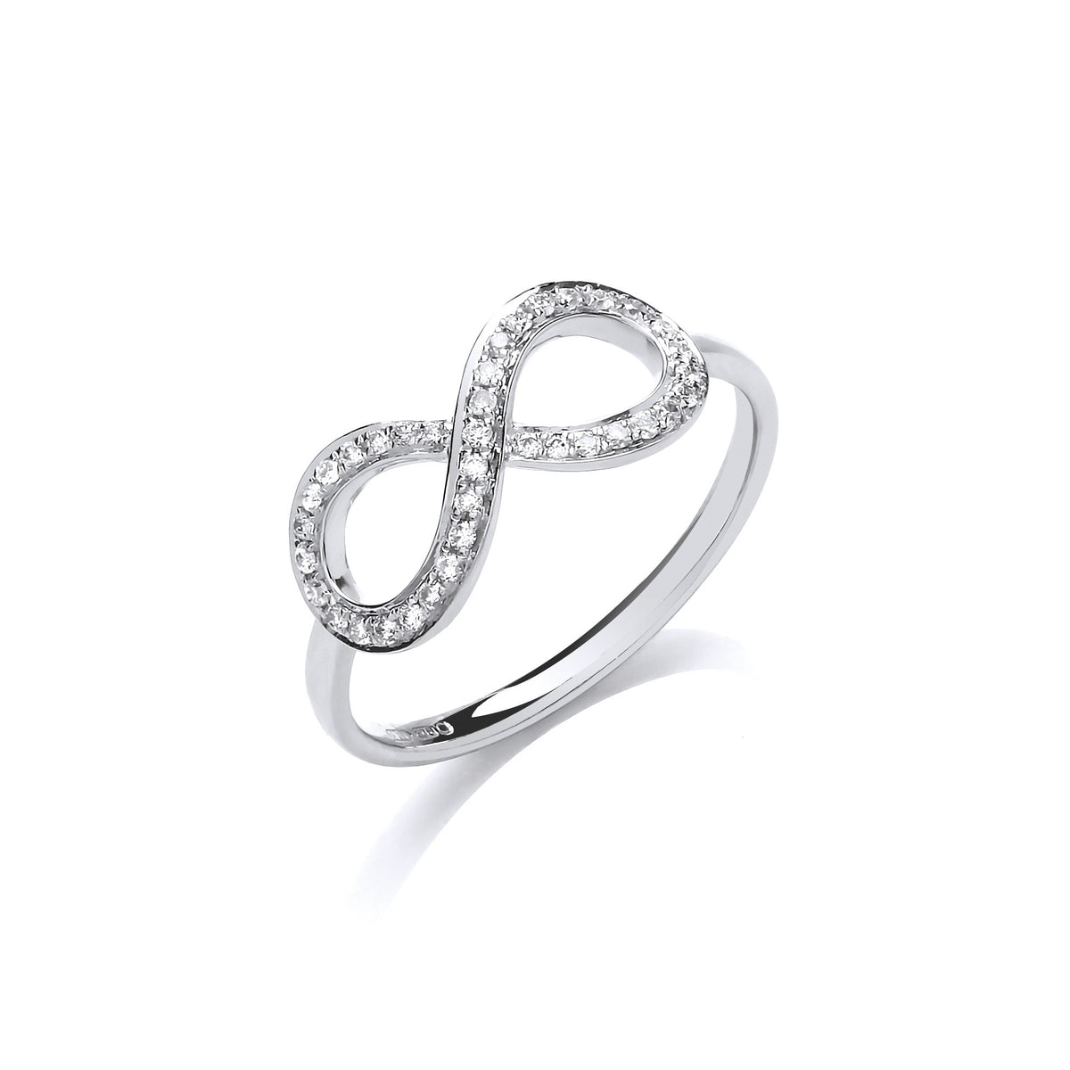 9ct White Gold Natural Diamond Infinity Ring