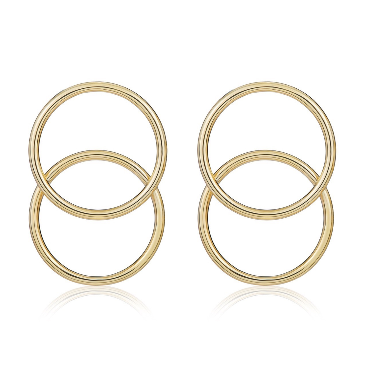 9ct Yellow Gold Overlapped Circle Stud Earrings