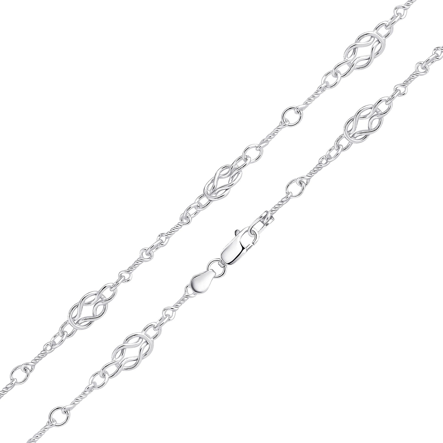Sterling Silver 6.8mm Celtic Twist Link Bracelet