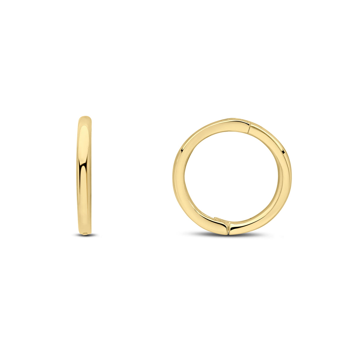 9ct Gold Hinged Sleeper Hoop Earrings — 10mm