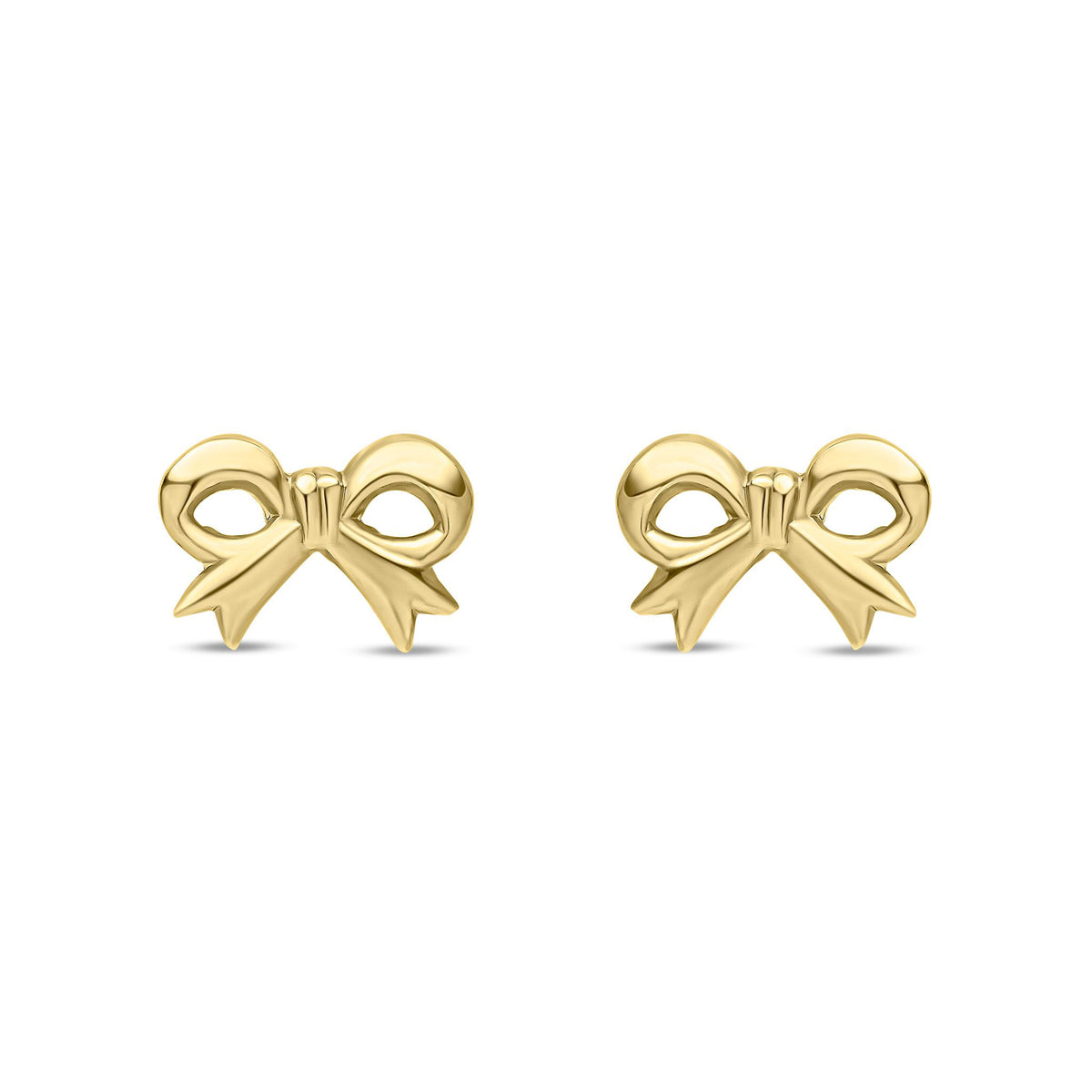 9ct Yellow Gold Bow Stud Earrings