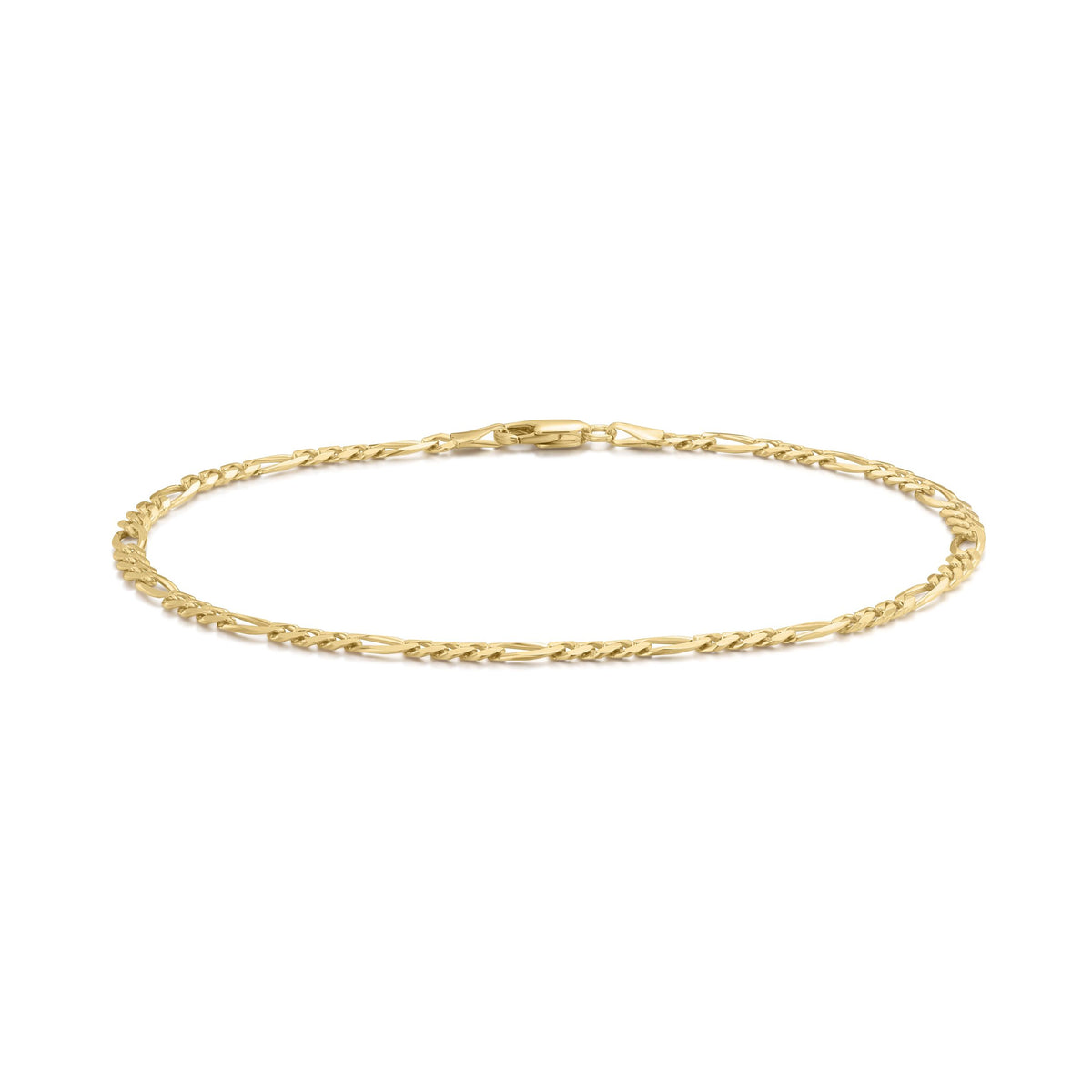 9ct Yellow Gold Figaro Link Anklet — 3.8mm