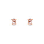 9ct Rose Gold Oval Natural Morganite Claw Stud Earrings — 5x3mm