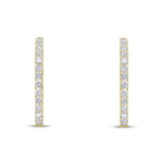 18ct Yellow Gold Full Natural Diamond Round Hoop Earrings — 25mm