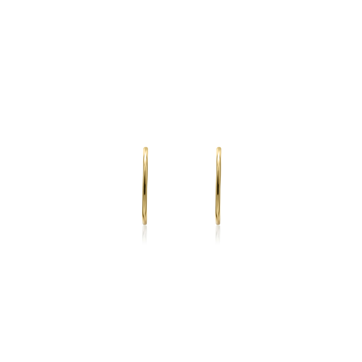 9ct Gold Thin Sleeper Hoop Earrings — 24x1.5mm