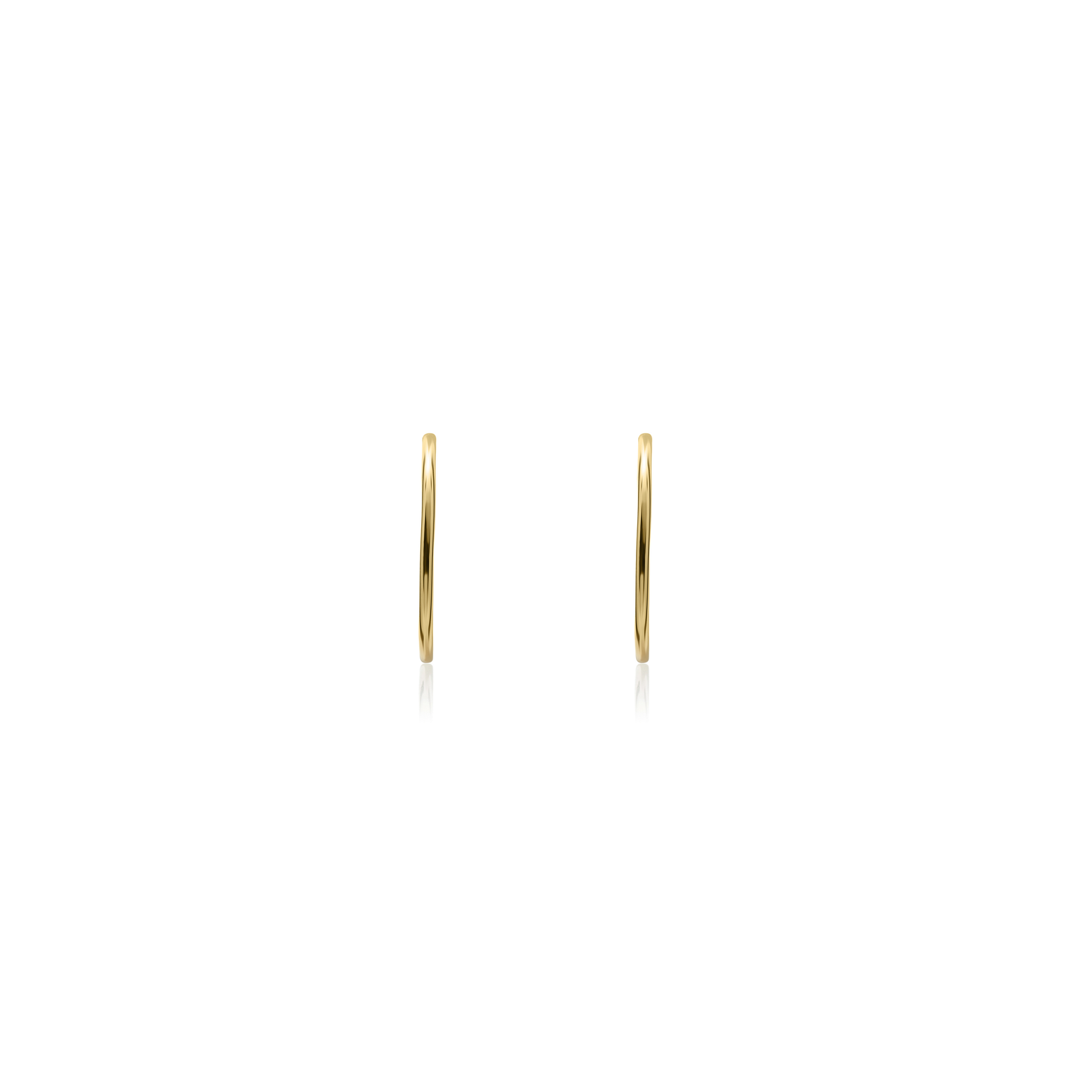 9ct Yellow Gold Thin Sleeper Hoop Earrings — 24x1.5mm