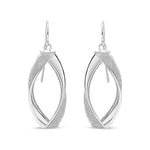 9ct White Gold Glitter Twist Drop Earrings