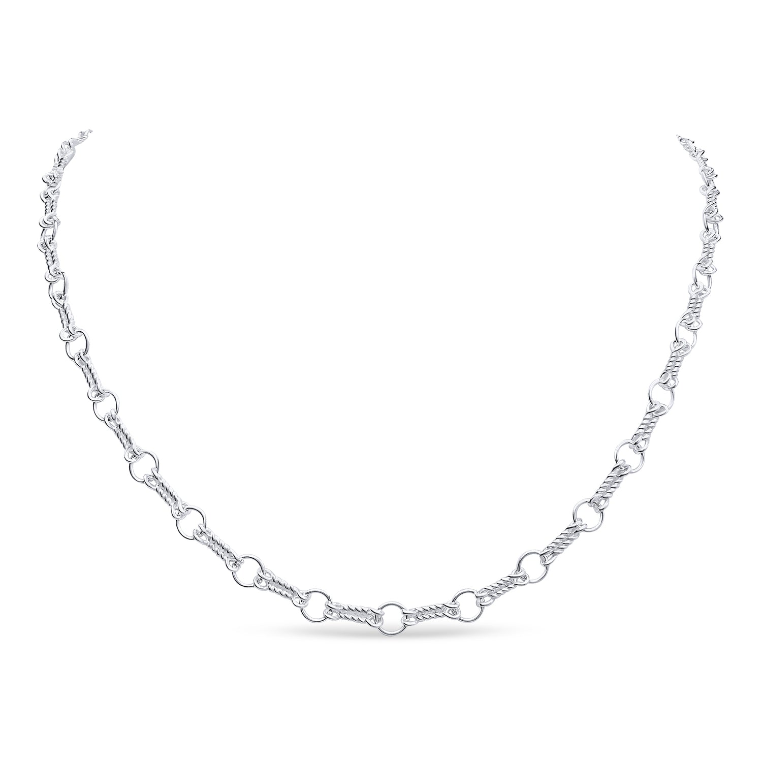Sterling Silver Handmade Solid 6.2mm Double Twist Necklace