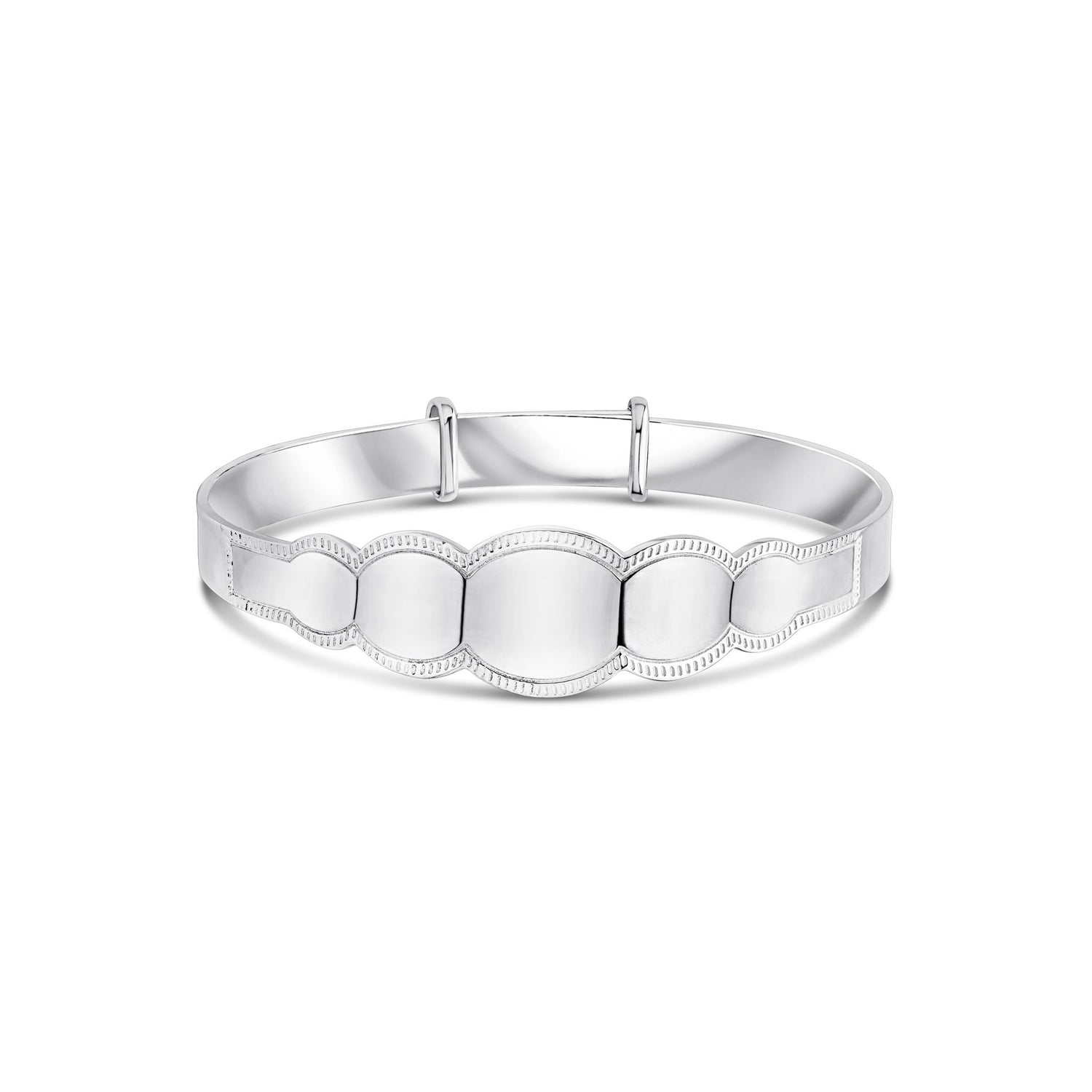 Sterling Silver Scalloped Baby Bangle