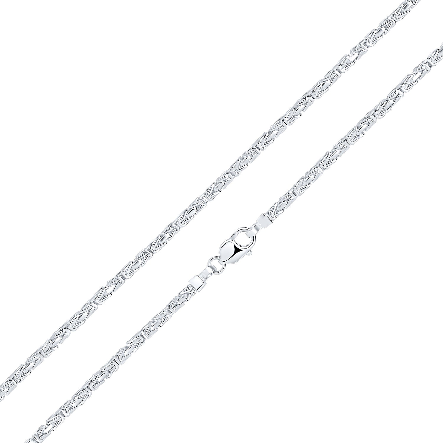 Sterling Silver 4mm Square Byzantine Bracelet