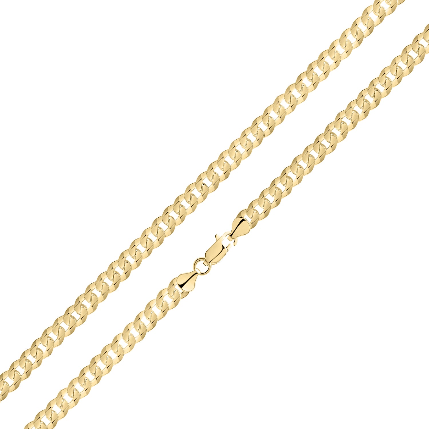 18ct Gold Vermeil on Sterling Silver 6.5mm Curb Necklace