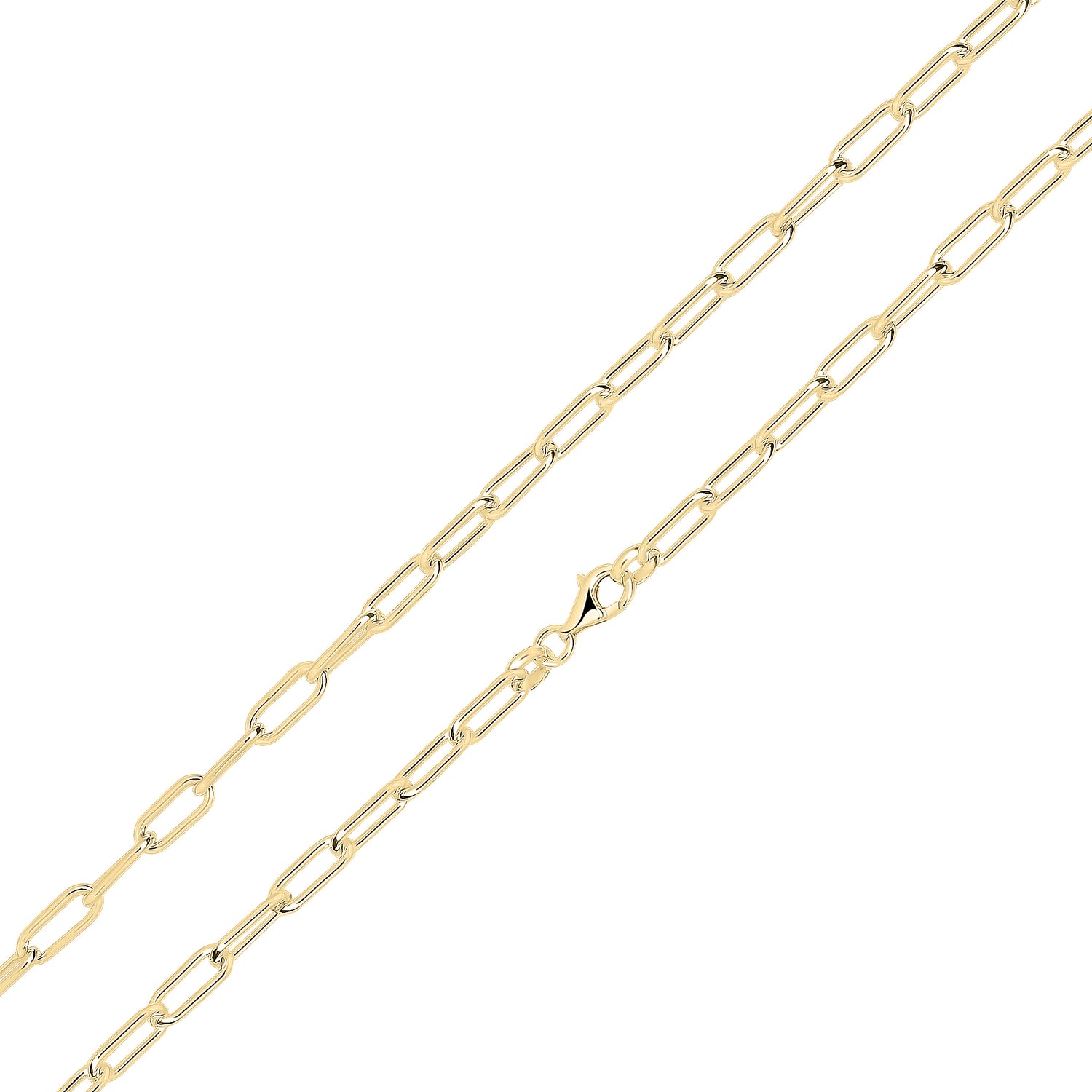 18ct Gold Vermeil 4x12mm Paperchain Link Necklace
