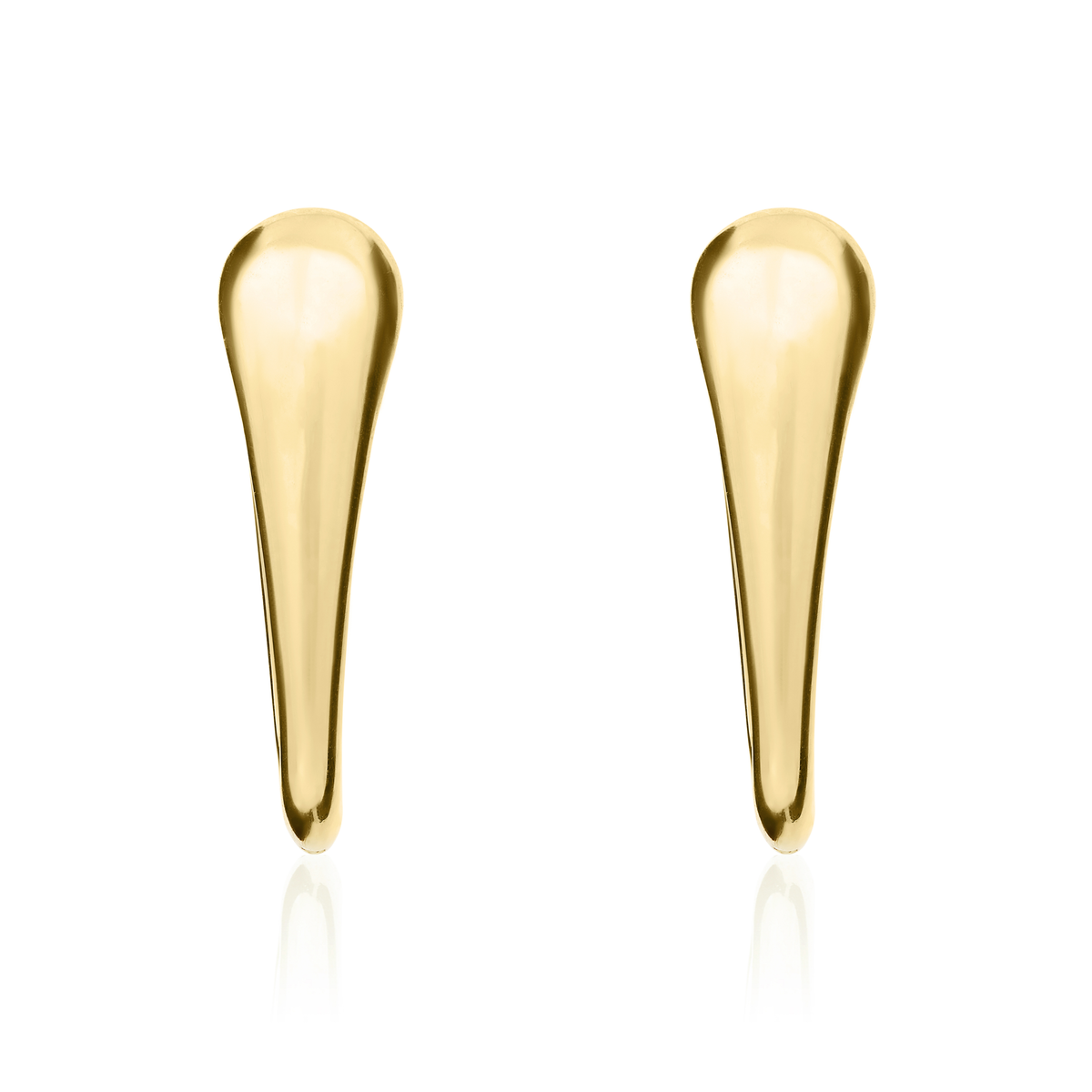 9ct Yellow Gold Polished Tapered Huggie Earrings
